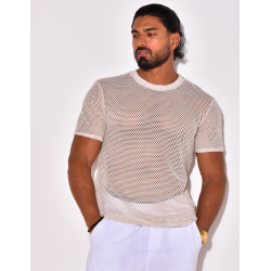 T-shirt uni ajouré