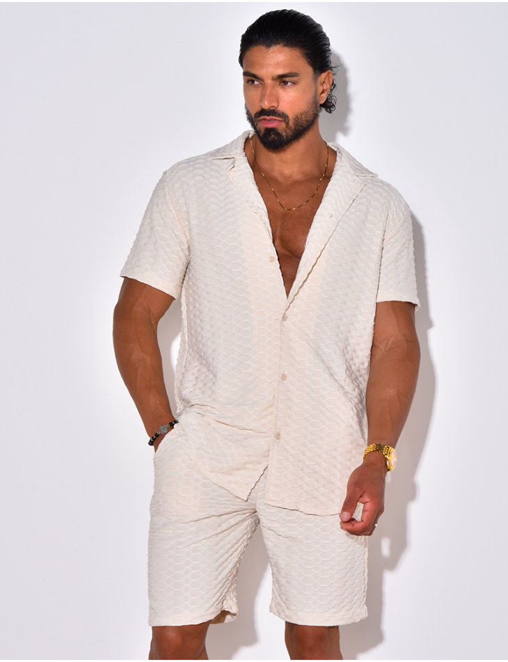 Ensemble chemise et short à relief Ensemble chemise et short à relief