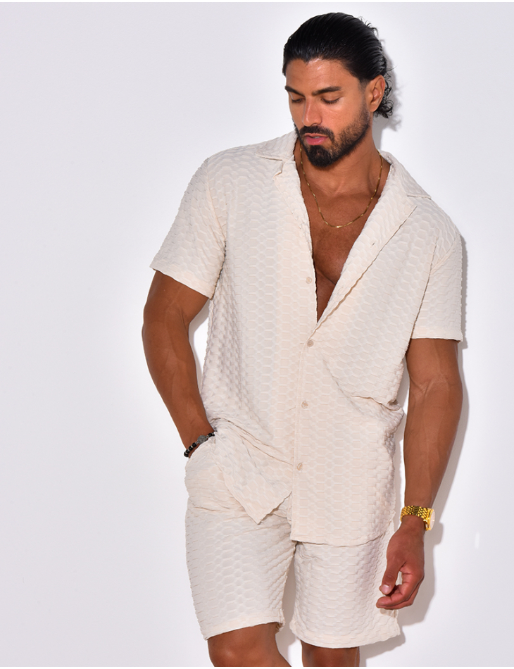 Ensemble chemise et short à relief Ensemble chemise et short à relief