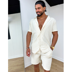Ensemble chemise et short à relief Ensemble chemise et short à relief