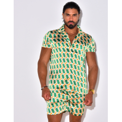 Ensemble chemise et short à motif Ensemble chemise et short à motif