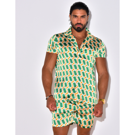Ensemble chemise et short à motif Ensemble chemise et short à motif