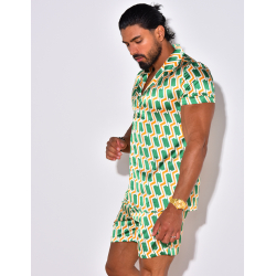 Ensemble chemise et short à motif Ensemble chemise et short à motif