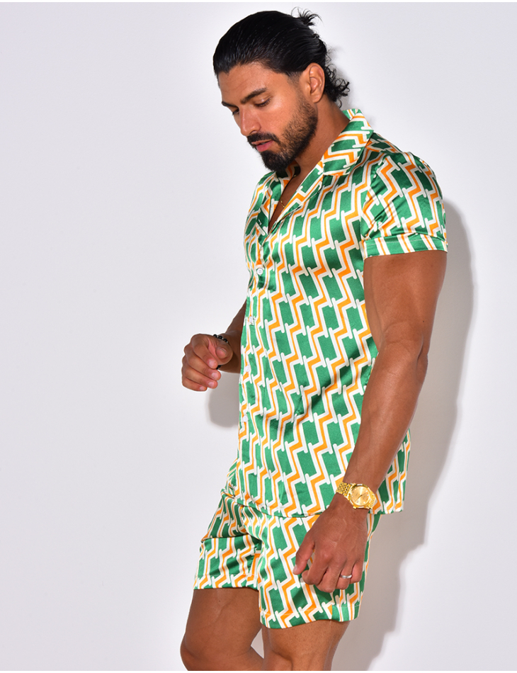 Ensemble chemise et short à motif Ensemble chemise et short à motif