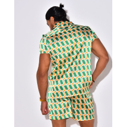 Ensemble chemise et short à motif Ensemble chemise et short à motif