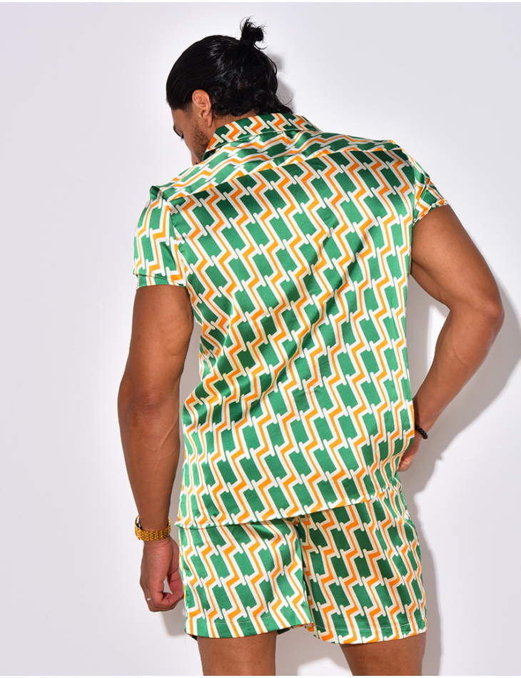 Ensemble chemise et short à motif Ensemble chemise et short à motif