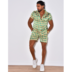 Ensemble chemise et short à motif Ensemble chemise et short à motif