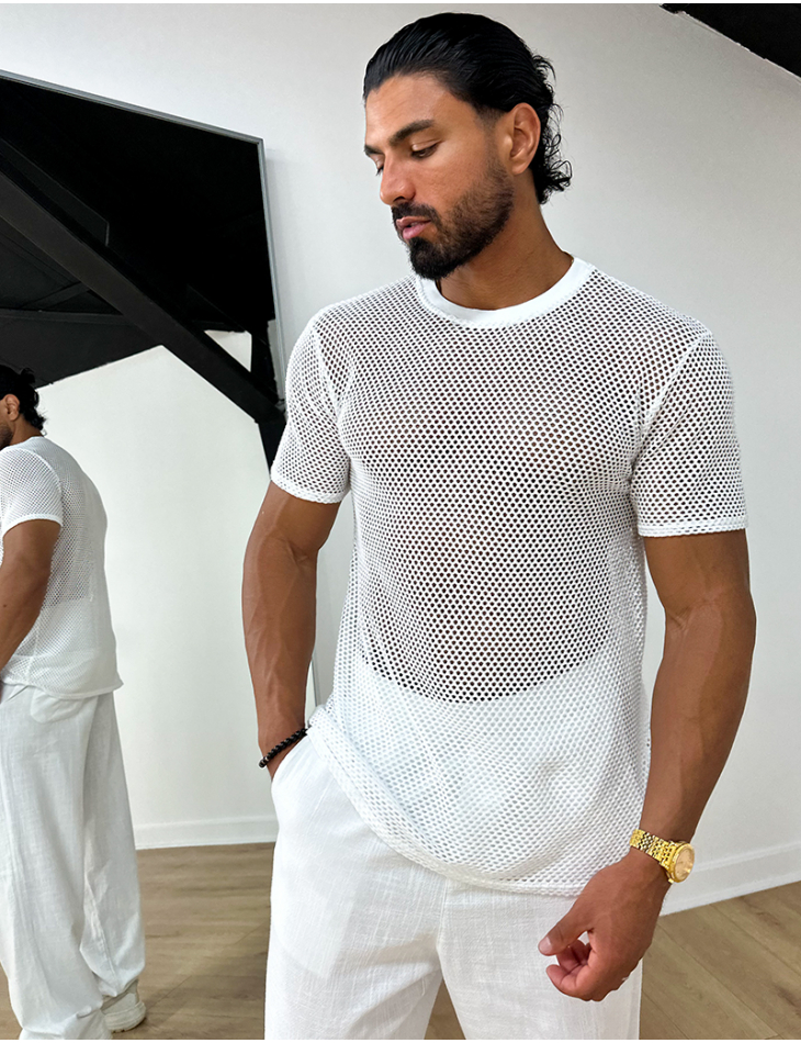 T-shirt uni ajouré T-shirt uni ajouré