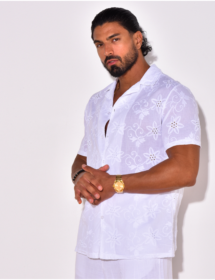 Chemise ajourée à fleurs Chemise ajourée à fleurs