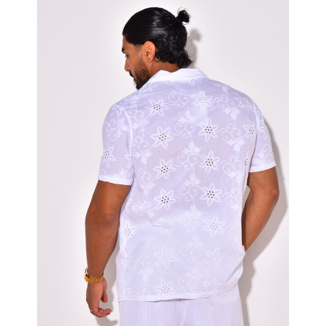 Chemise ajourée à fleurs Chemise ajourée à fleurs