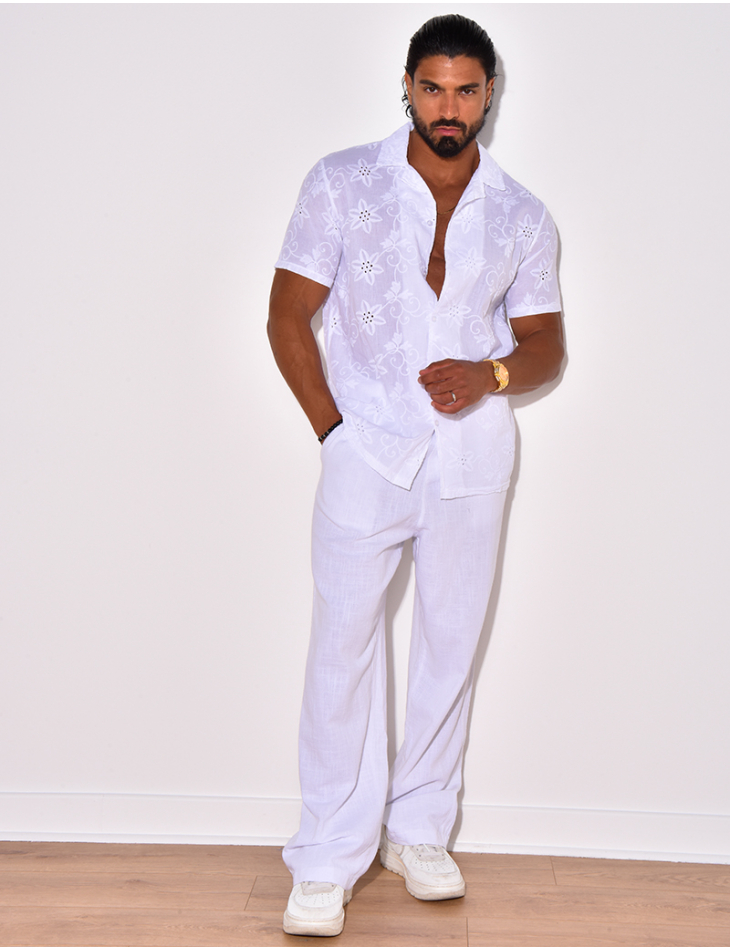 Chemise ajourée à fleurs Chemise ajourée à fleurs