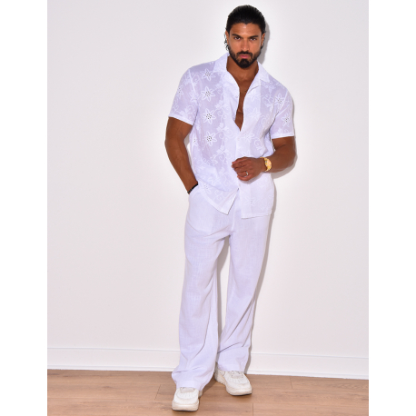 Chemise ajourée à fleurs Chemise ajourée à fleurs