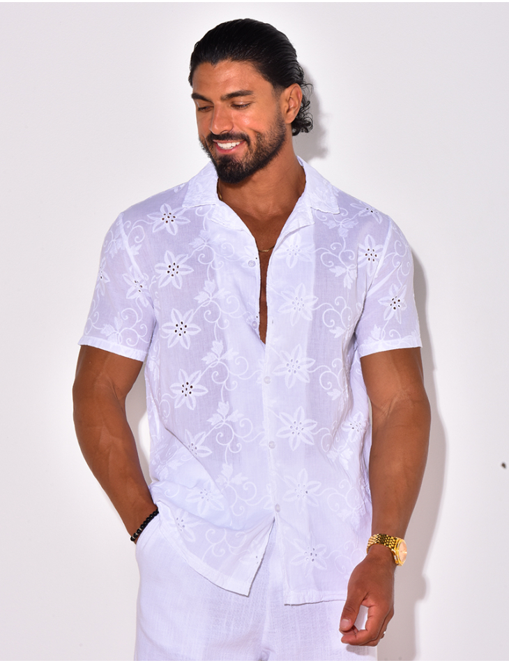 Chemise ajourée à fleurs Chemise ajourée à fleurs