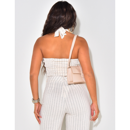 Crop-top en lin à rayures Crop-top en lin à rayures