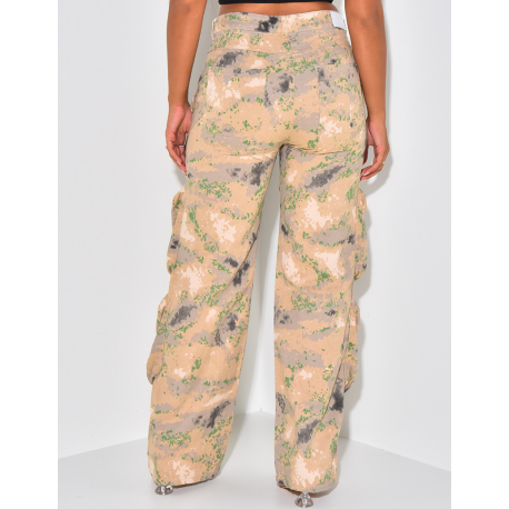 Pantalon cargo oversize effet délavé beige Pantalon cargo oversize effet délavé beige