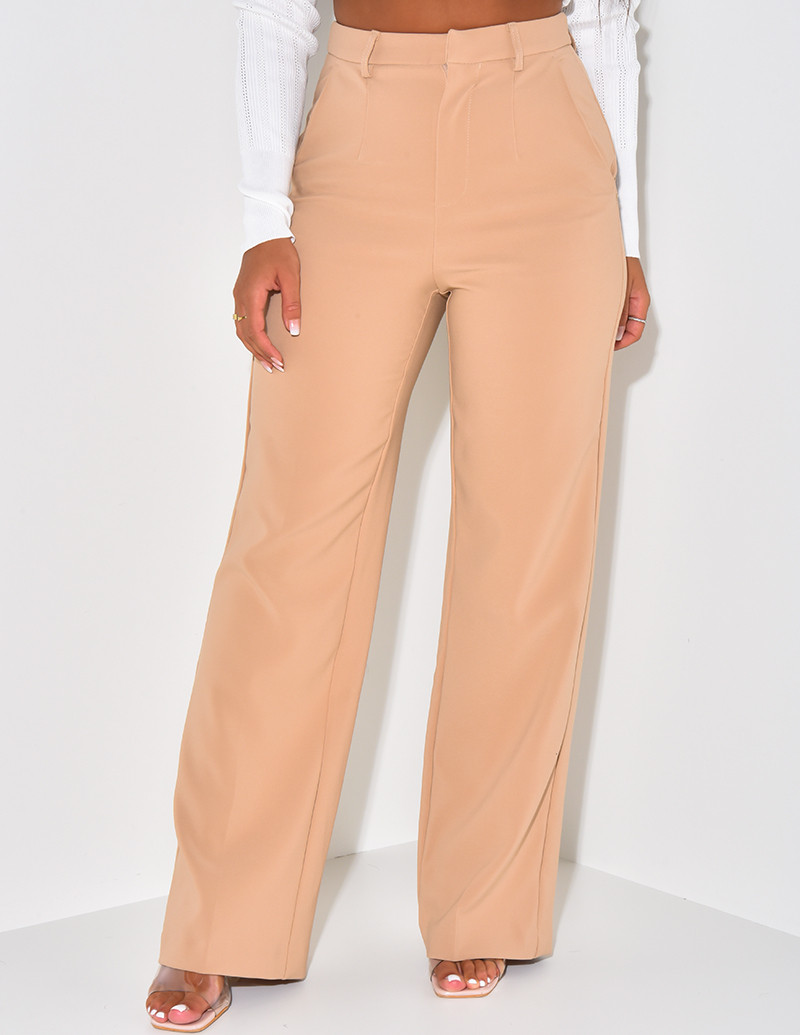 Pantalon de tailleur coupe droite