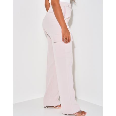 Pantalon coupe droite à poches cargo