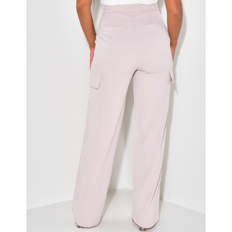 Pantalon coupe droite à poches cargo