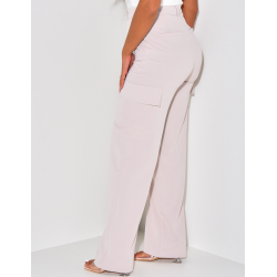Pantalon coupe droite à poches cargo