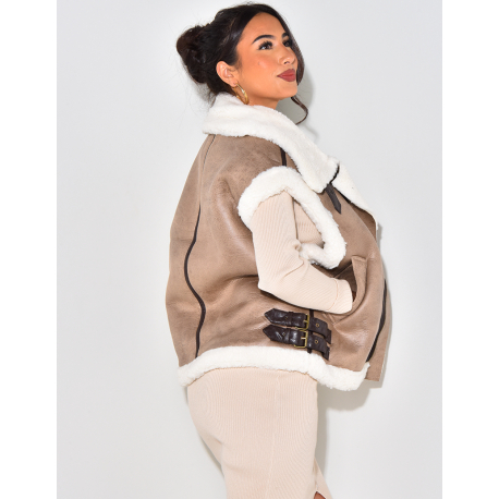 Ärmellose Oversize-Bomberjacke   Ärmellose Oversize-Bomberjacke