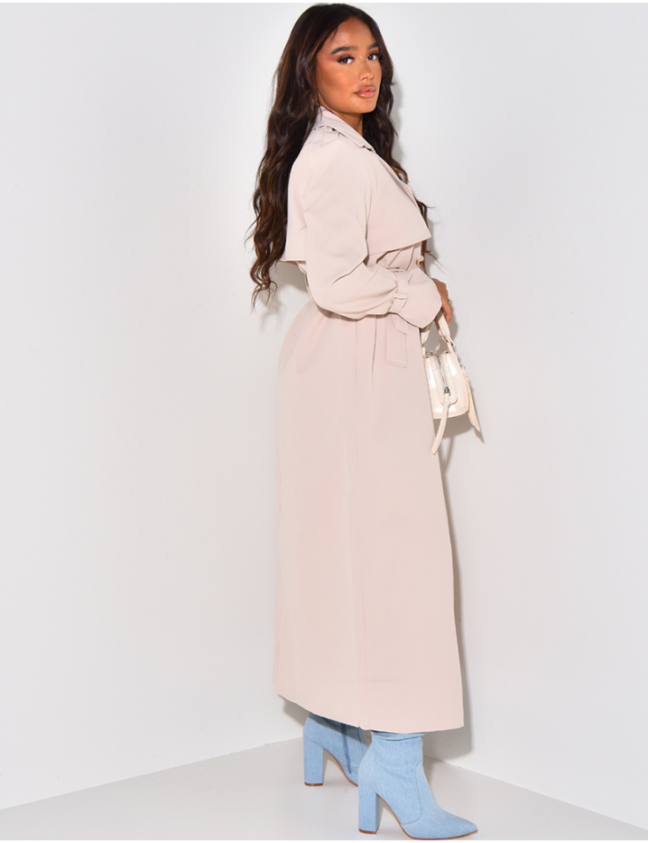 Trench très long à nouer à la taille
