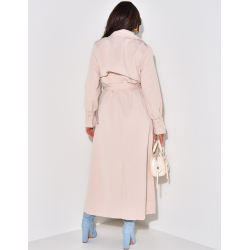 Trench très long à nouer à la taille