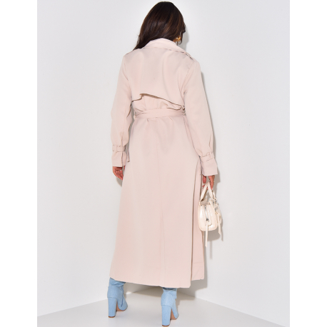 Trench très long à nouer à la taille