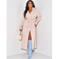 Trench très long à nouer à la taille