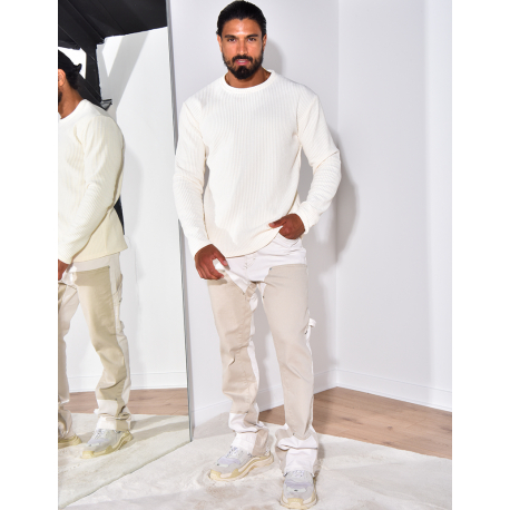 Jeans à motifs beige Jeans à motifs beige