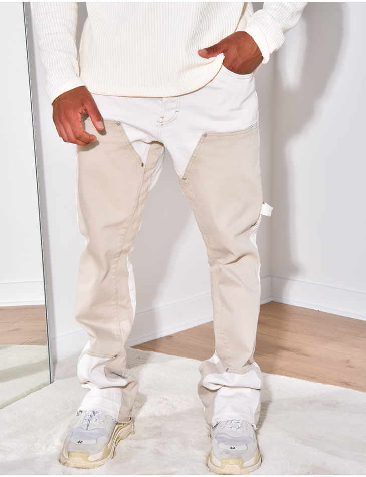 Jeans à motifs beige