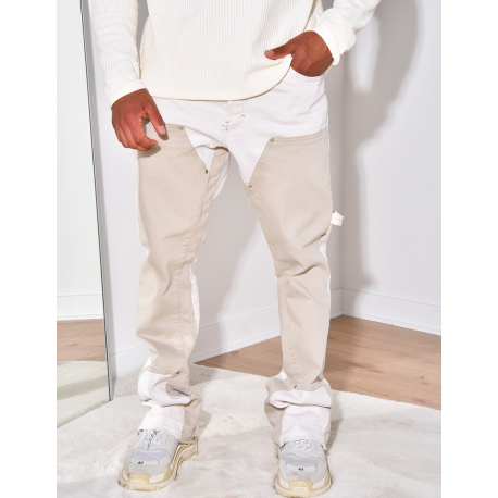 Jeans à motifs beige