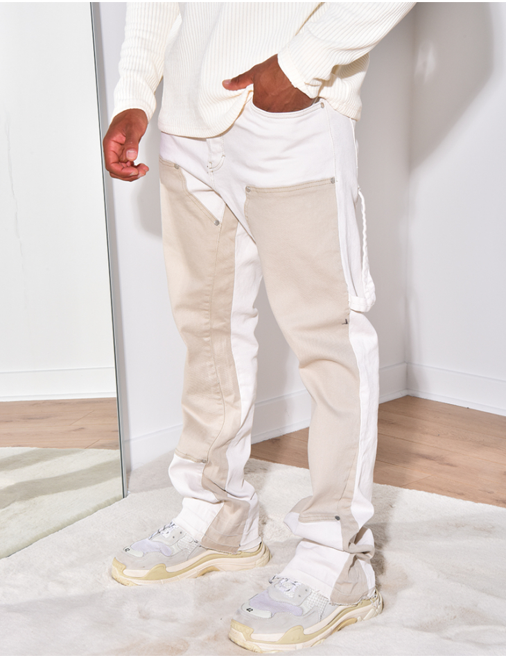 Jeans à motifs beige Jeans à motifs beige