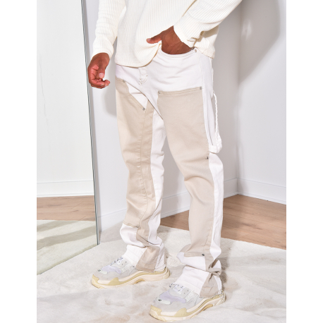 Jeans à motifs beige Jeans à motifs beige