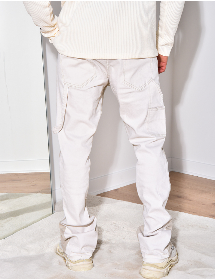 Jeans à motifs beige Jeans à motifs beige