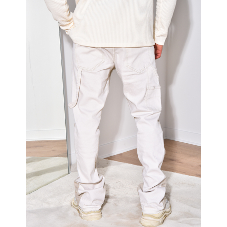 Jeans à motifs beige Jeans à motifs beige