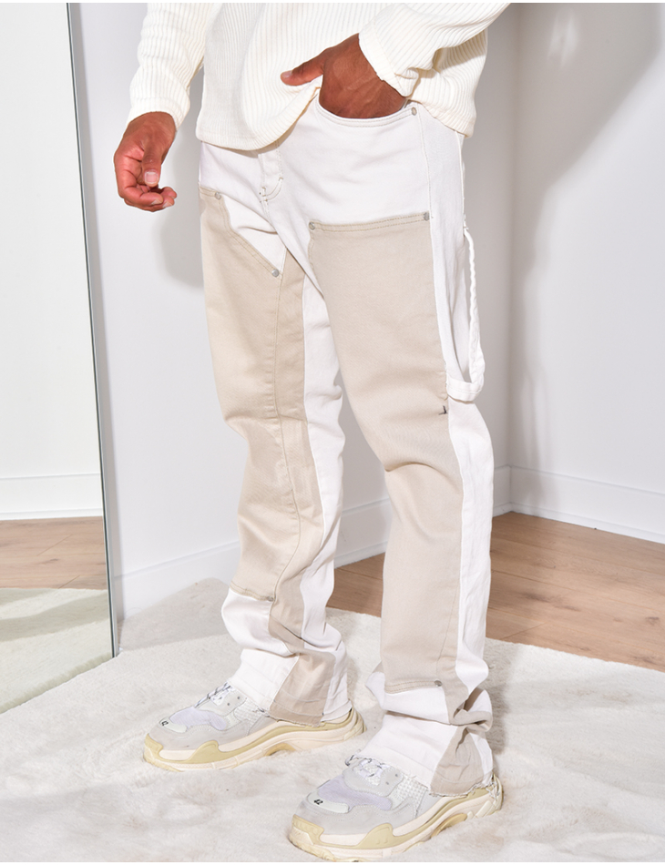 Jeans à motifs beige Jeans à motifs beige