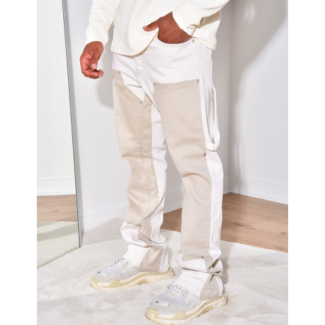 Jeans à motifs beige Jeans à motifs beige