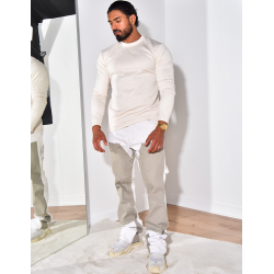 Jeans à motifs kaki