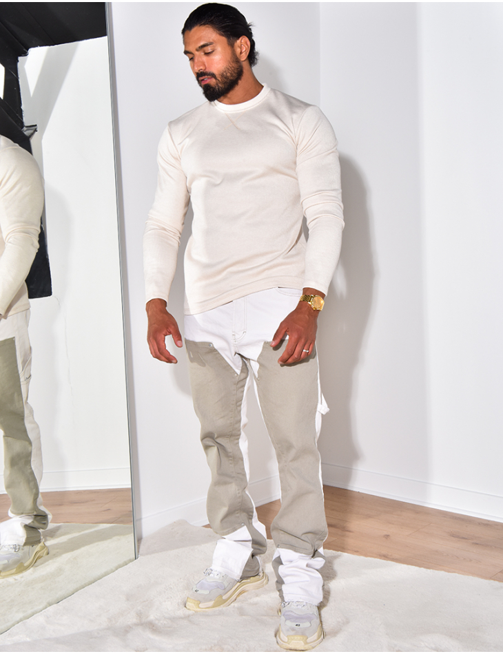 Jeans à motifs kaki