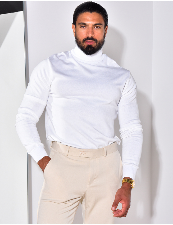 Pull col roulé