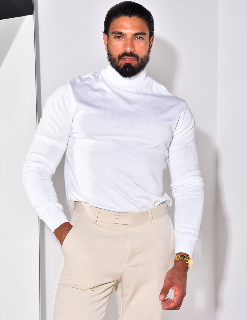 Pull col roulé
