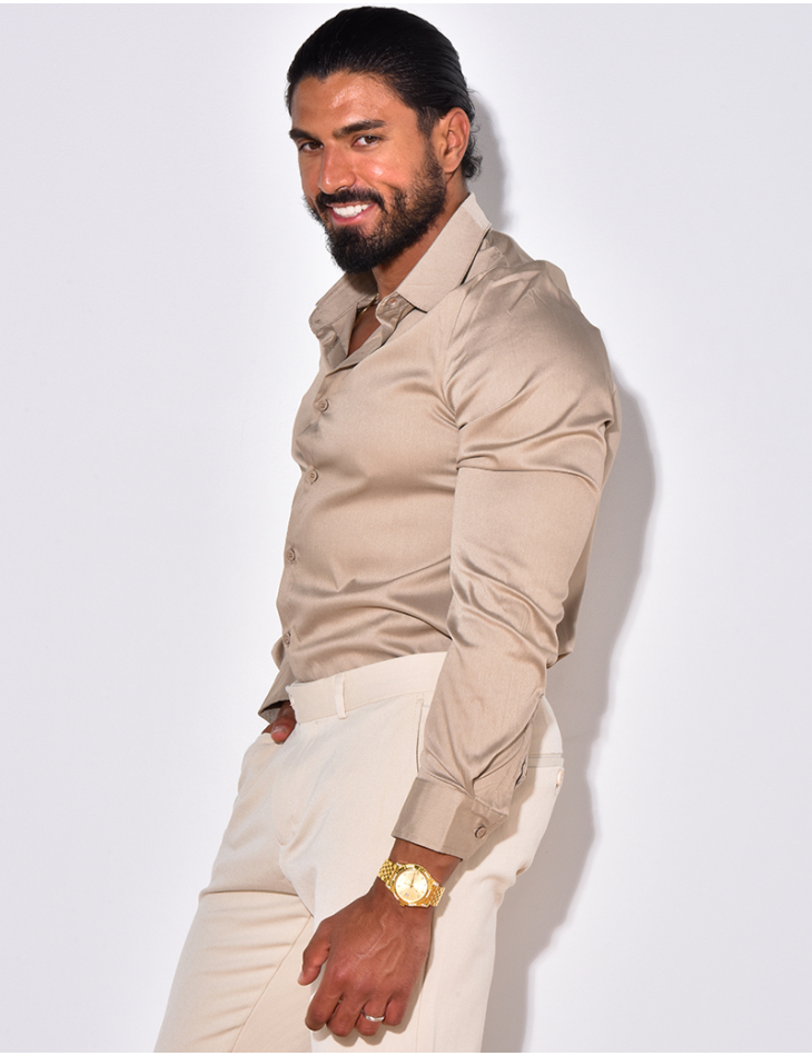 Chemise manches longues satinée Chemise manches longues satinée