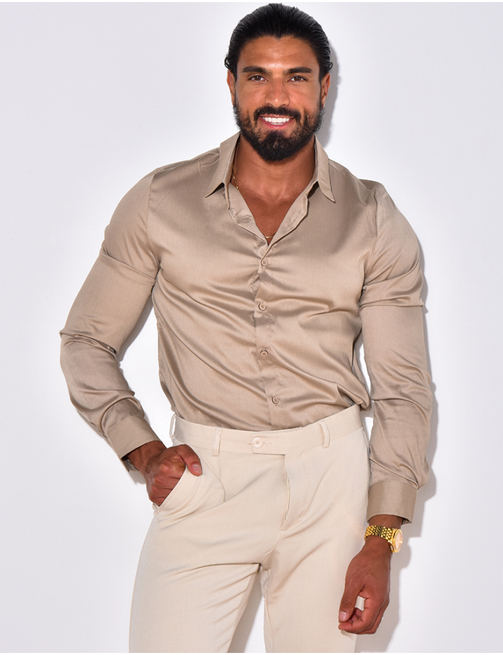Chemise manches longues satinée Chemise manches longues satinée