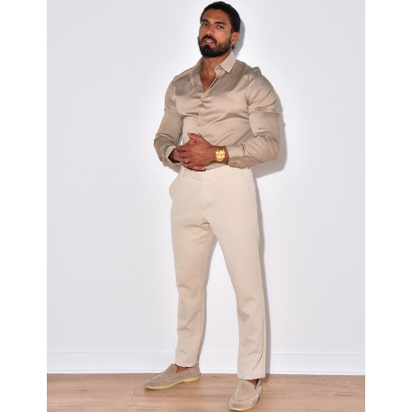 Chemise manches longues satinée Chemise manches longues satinée