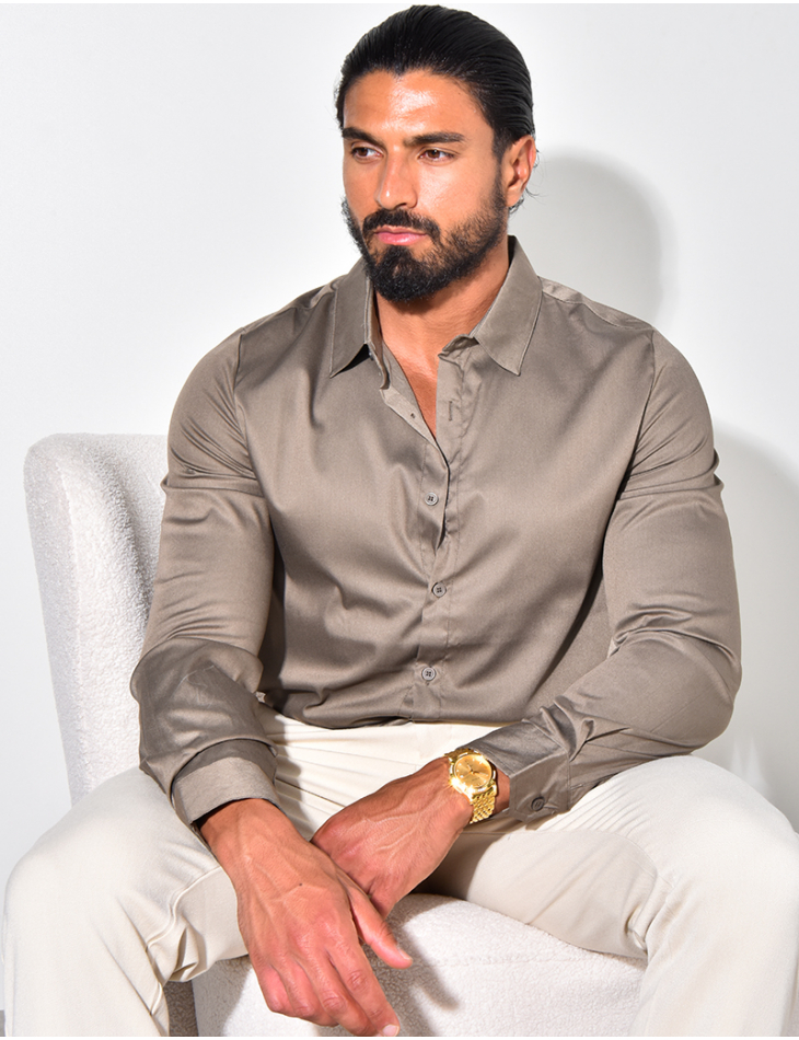 Chemise manches longues satinée Chemise manches longues satinée