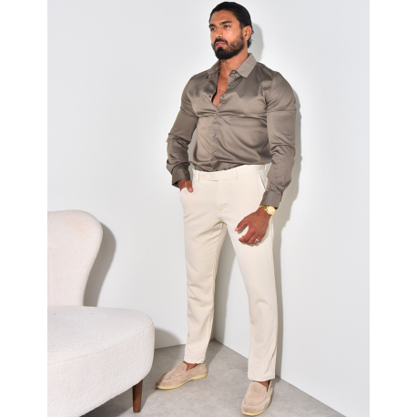 Chemise manches longues satinée Chemise manches longues satinée