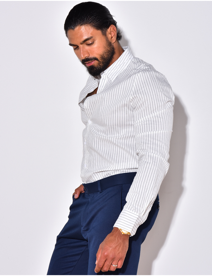 Chemise manches longues à rayures Chemise manches longues à rayures