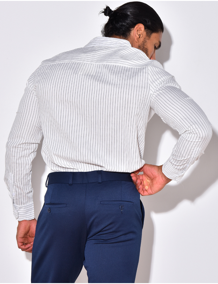 Chemise manches longues à rayures Chemise manches longues à rayures