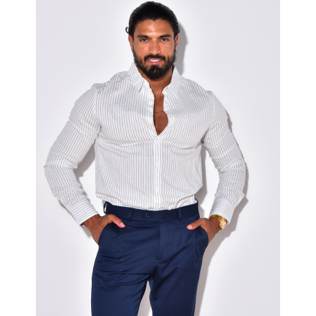 Chemise manches longues à rayures Chemise manches longues à rayures