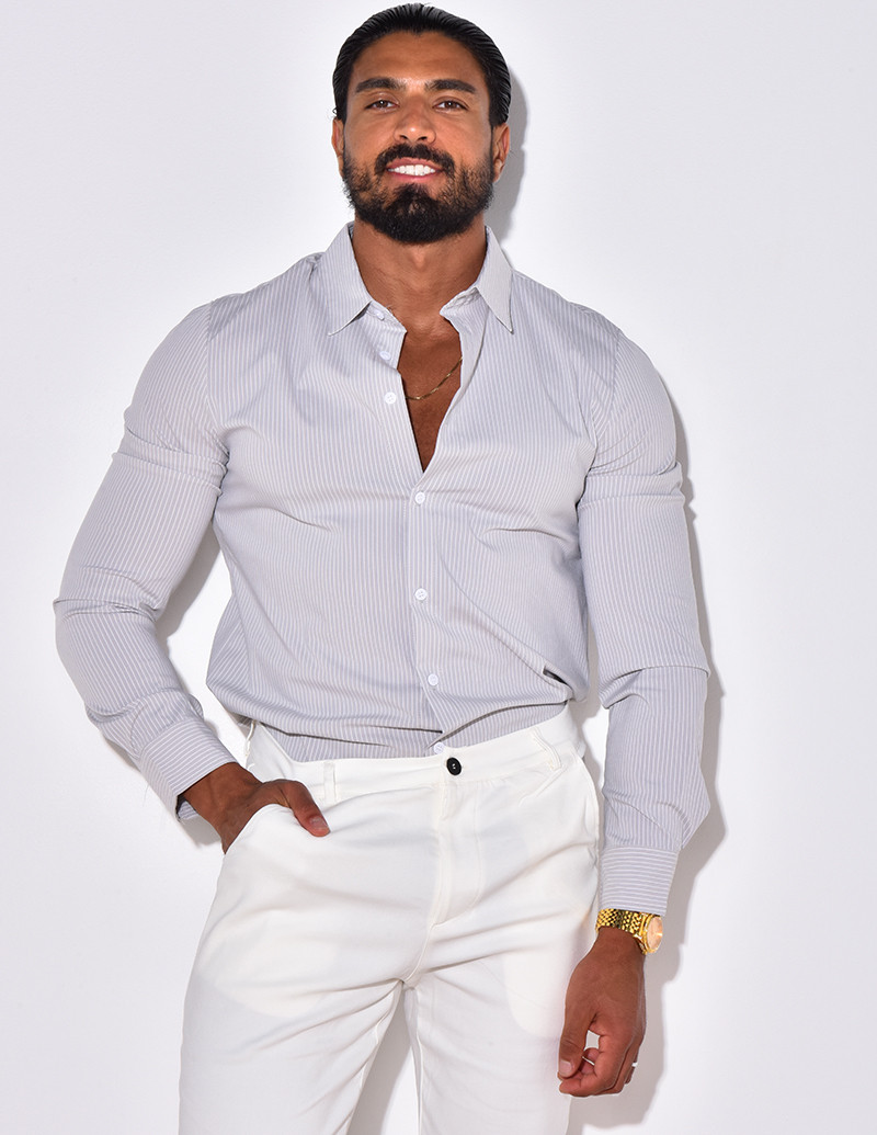 Chemise manches longues à rayures